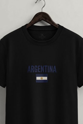 Argentina Flag,T-Shirt σε Μαύρο Χρώμα