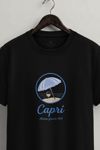 Capri Sunset,T-Shirt σε Μαύρο Χρώμα