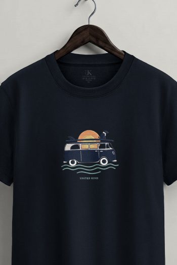 Coastal Camper Van,T-Shirt σε Μπλε Χρώμα