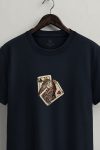 Vintage Card Stack,T-Shirt σε Μπλε Χρώμα