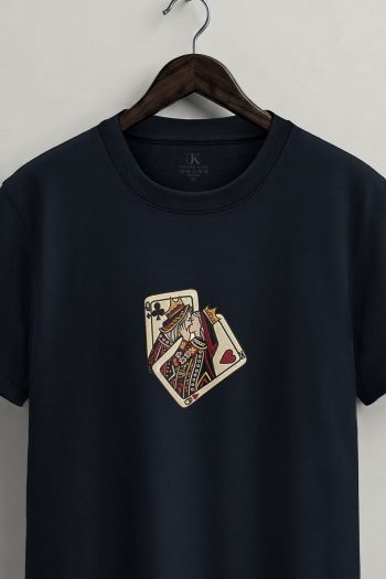 Vintage Card Stack,T-Shirt σε Μπλε Χρώμα