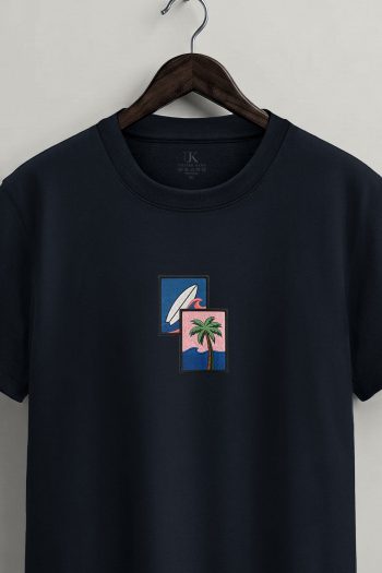 Palm Postcard Centered,T-Shirt σε Μπλε Χρώμα