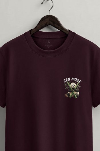 Zen Panda Badge,T-Shirt σε Μπορντώ Χρώμα
