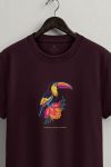 Tropical Toucan,T-Shirt σε Μπορντώ Χρώμα