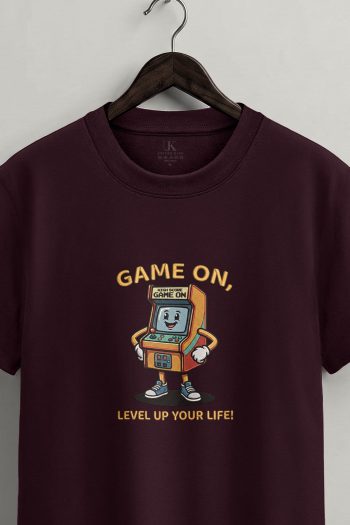 Game On Robot,T-Shirt σε Μπορντώ Χρώμα