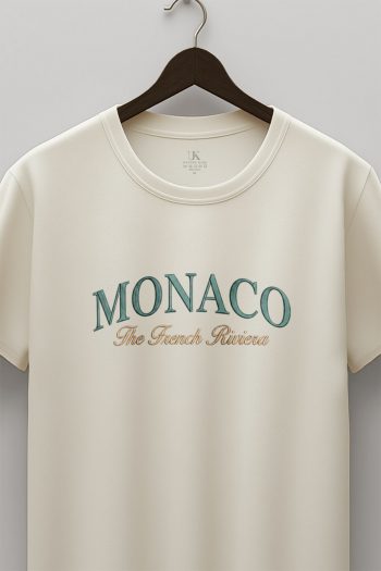 Monaco Green Riviera,T-Shirt σε Εκρού Χρώμα