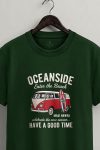 Oceanside Red Beach Van,T-Shirt σε Πράσινο Χρώμα