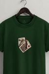 Vintage Card Stack,T-Shirt σε Πράσινο Χρώμα