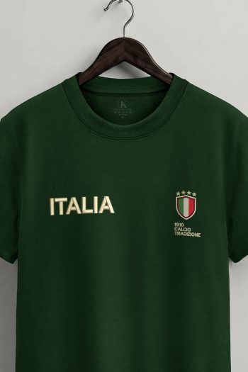 Italia Crest Badge,T-Shirt σε Πράσινο Χρώμα