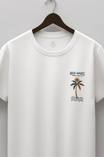 Palm Sunset Escape,T-Shirt σε Λευκό Χρώμα