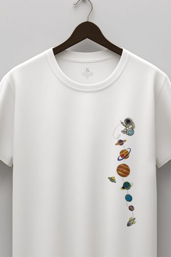 Galaxy Charm Chain,T-Shirt σε Λευκό Χρώμα