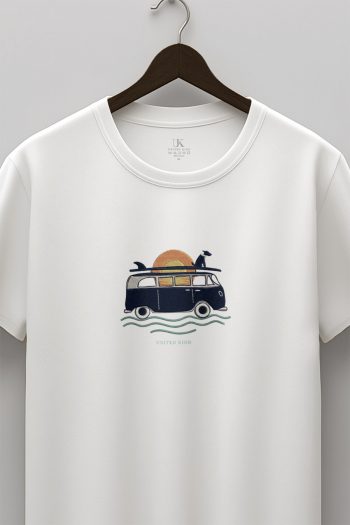 Coastal Camper Van,T-Shirt σε Λευκό Χρώμα