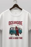 Oceanside Blue Beach Van,T-Shirt σε Λευκό Χρώμα