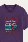 Oceanside Blue Beach Van,T-Shirt σε Μωβ Χρώμα