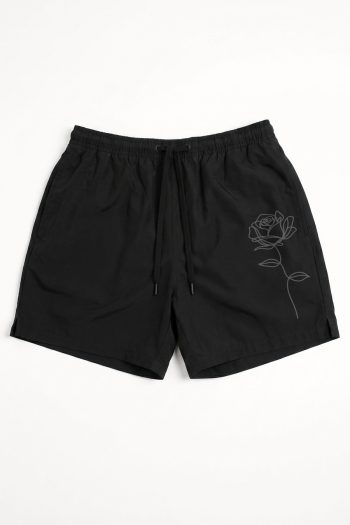 Ανδρικό Μαγιό σε Μαύρο Χρώμα, Black Rose Outline