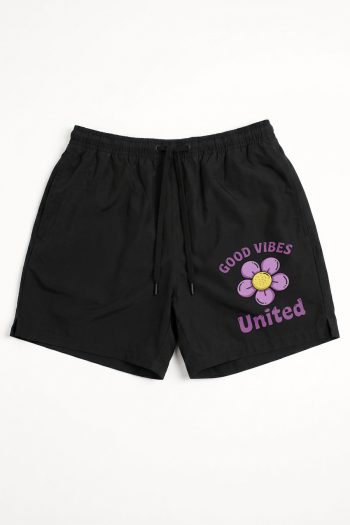 Ανδρικό Μαγιό σε Μαύρο Χρώμα με σχέδιο Good Vibes United