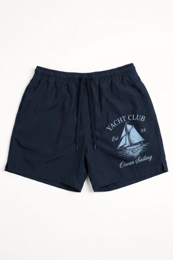 Ανδρικό Μαγιό σε Μπλε Χρώμα με σχέδιο Ocean Yacht Club