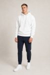 Ανδρικό Σετ Λευκό Φούτερ με Κουκούλα & Navy Jogger
