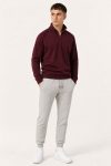 Ανδρικό Σετ Γκρι Φόρμας & Μπορντό Φούτερ Half-Zip