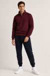 Ανδρικό Σετ Navy Φόρμας & Μπορντό Φούτερ Half-Zip