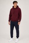 Ανδρικό Σετ Μπορντό Φούτερ με Κουκούλα & Navy Jogger