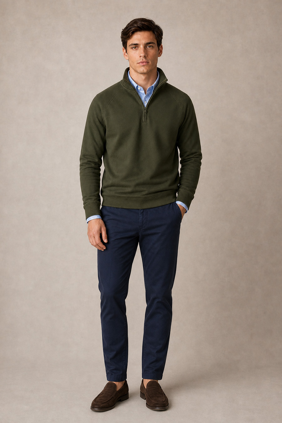 1-basic-set-a-xaki-halfzip-mple-panteloni-chino
