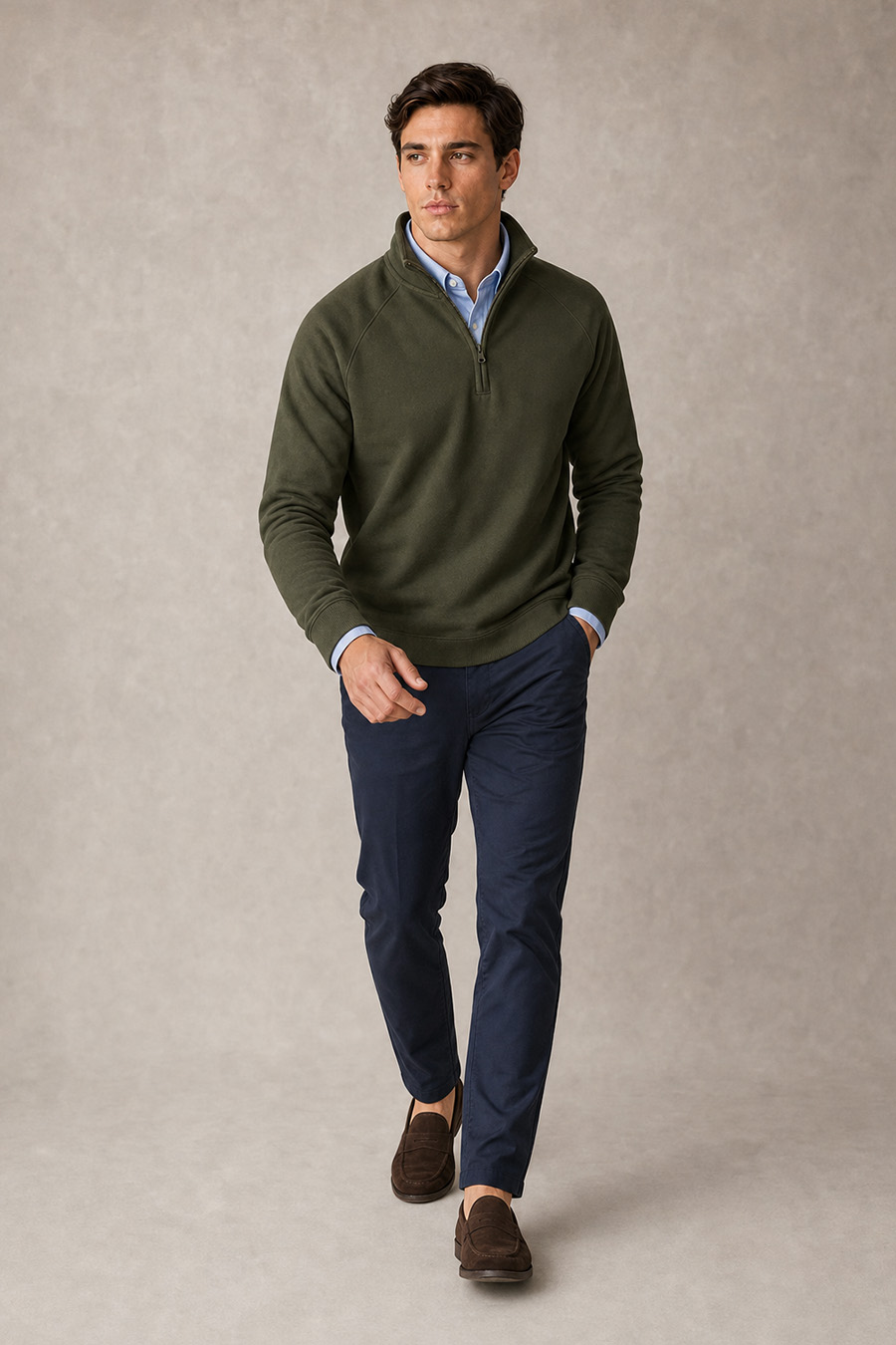 6-basic-set-f-xaki-halfzip-mple-panteloni-chino