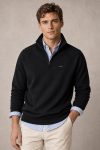 Italian Stripe, Φούτερ Half Zip σε Μαύρο Χρώμα