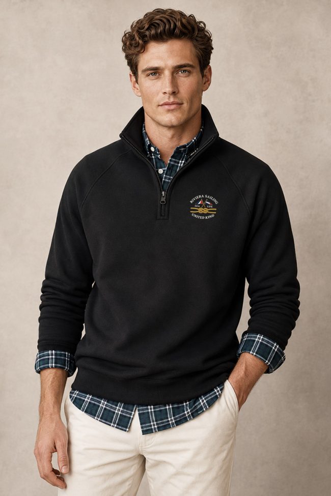 Φούτερ Half Zip Riviera Sailing Club σε Μαύρο Χρώμα