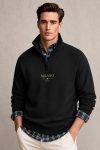 Milano Italia Flag, Φούτερ Half Zip σε Μαύρο Χρώμα