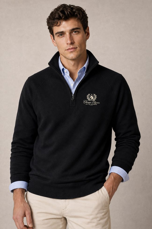 Élysées Equestrian, Φούτερ Half Zip σε Μαύρο Χρώμα