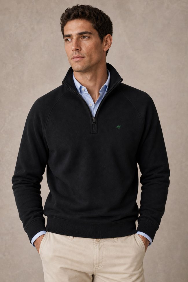 Green Rider, Φούτερ Half Zip σε Μαύρο Χρώμα