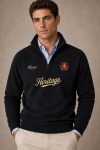 Heritage Script, Φούτερ Half Zip σε Μαύρο Χρώμα