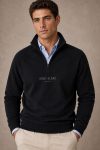 Mont Blanc Minimal, Φούτερ Half Zip σε Μαύρο Χρώμα