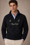 Monte Carlo Racquet, Φούτερ Half Zip σε Μαύρο Χρώμα