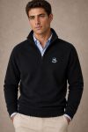 Riviera Equestrian, Φούτερ Half Zip σε Μαύρο Χρώμα