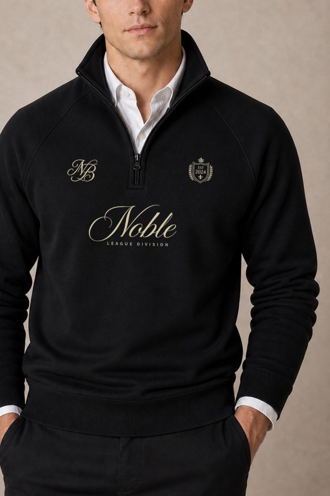 Noble Division, Φούτερ Half Zip σε Μαύρο Χρώμα