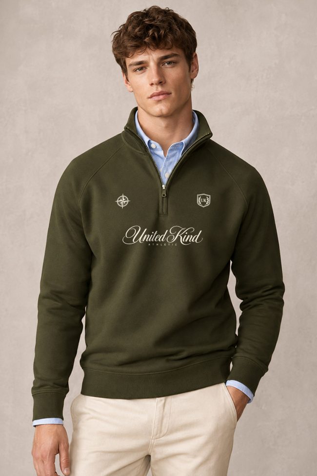 Φούτερ Half Zip United Kind Athletic σε Χακί Χρώμα