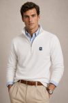 Riviera Equestrian, Φούτερ Half Zip σε Λευκό Χρώμα