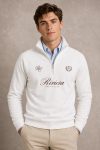 Φούτερ Half Zip Riviera Crest Script σε Λευκό Χρώμα
