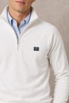 Norway Flag Minimal, Φούτερ Half Zip σε Λευκό Χρώμα