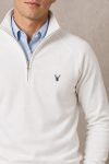 Grey Deer, Φούτερ Half Zip σε Λευκό Χρώμα