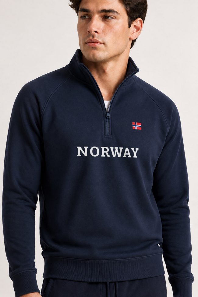 Norway Varsity, Φούτερ Half Zip σε Μπλε Χρώμα