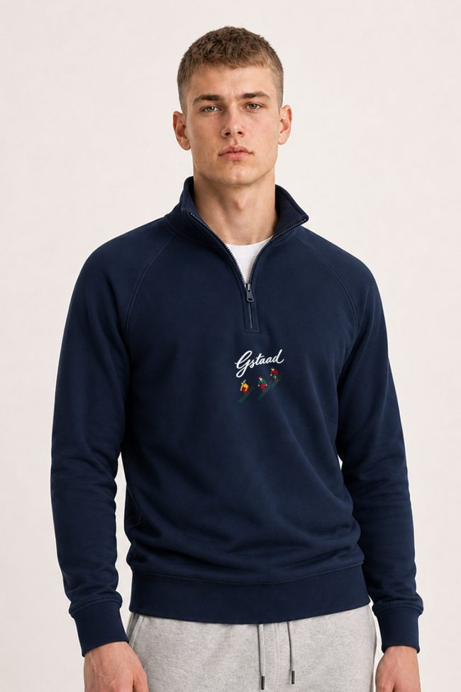 Gstaad Ski Club, Φούτερ Half Zip σε Μπλε Χρώμα