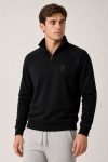 Crossed Skis, Φούτερ Half Zip σε Μαύρο Χρώμα