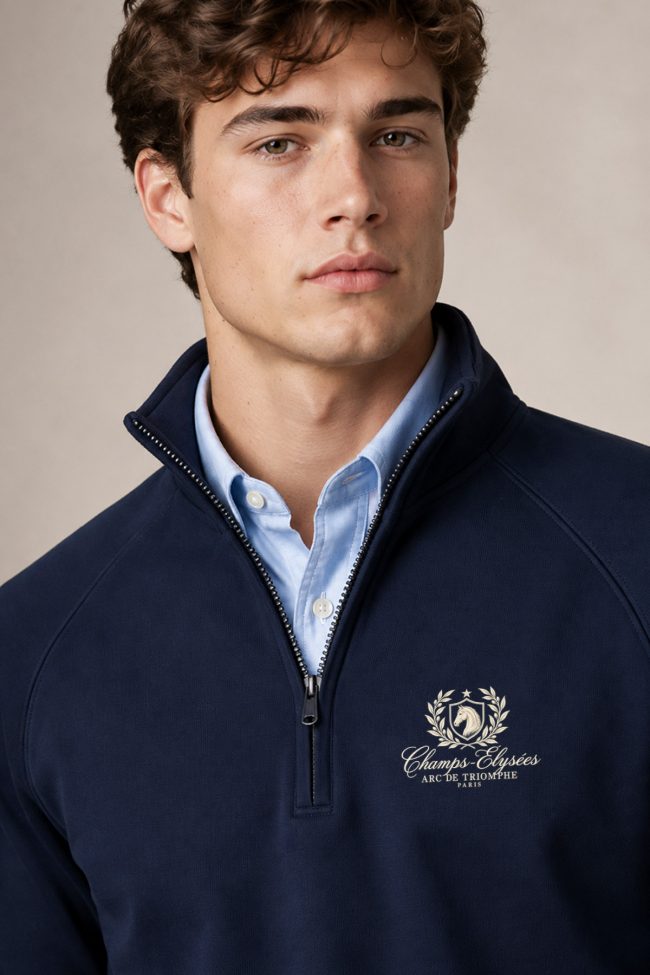 Élysées Equestrian, Φούτερ Half Zip σε Μπλε Χρώμα
