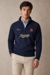 Heritage Script, Φούτερ Half Zip σε Μπλε Χρώμα