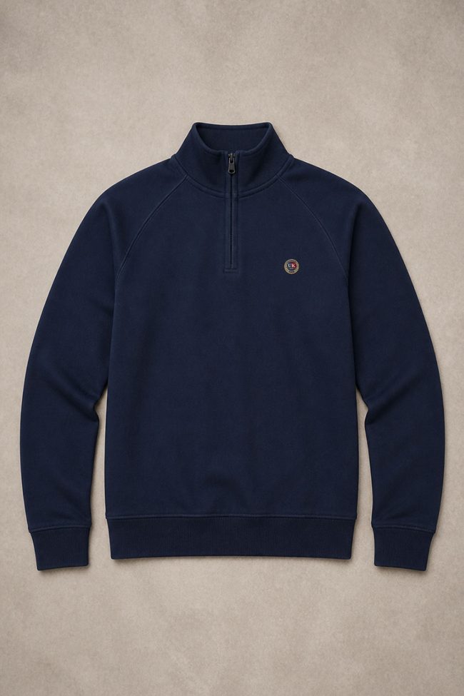 UK Heritage Badge, Φούτερ Half Zip σε Μπλε Χρώμα