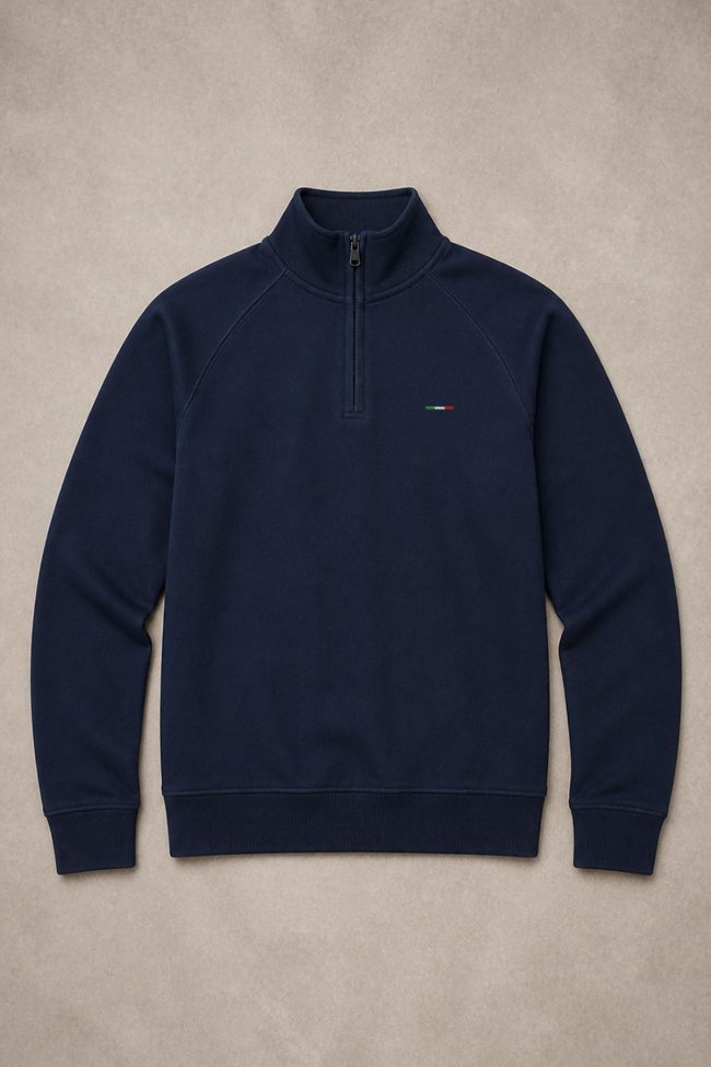 Italian Stripe, Φούτερ Half Zip σε Μπλε Χρώμα