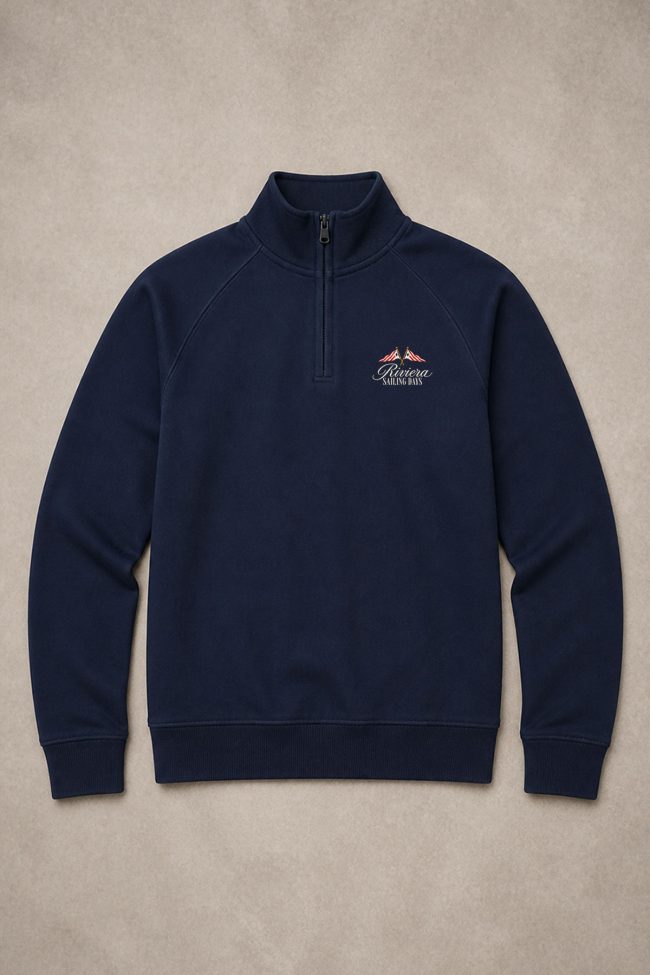 Riviera Sail Ivory, Φούτερ Half Zip σε Μπλε Χρώμα